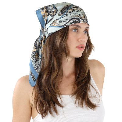 Tuch - Gårda Paisley Satin Scarf (blau)