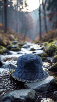 Hüte - Gårda Brooke Denim Bucket Hat (dunkelblau)