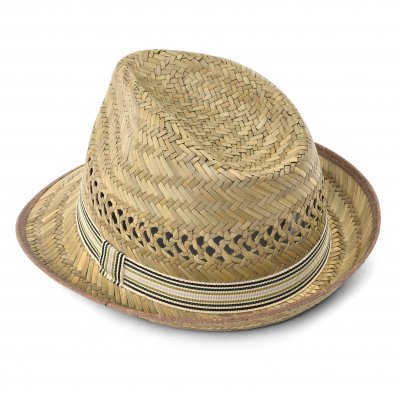 Strohhut - Gårda Agulo Natural Straw Trilby (Natur/Creme)