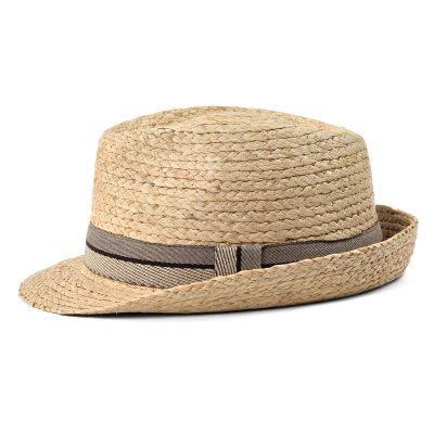 Strohhut - Gårda Benijo Raffia Trilby (Natur/Taupe)