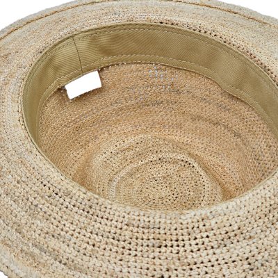 Strohhut - Gårda Funchal Raffia Fedora (Hellnatur/Dunkelbraun)