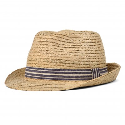 Strohhut - Gårda Marzagan Raffia Trilby (Natur/Blau)