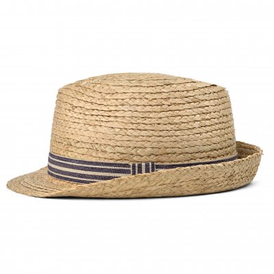 Strohhut - Gårda Marzagan Raffia Trilby (Natur/Blau)