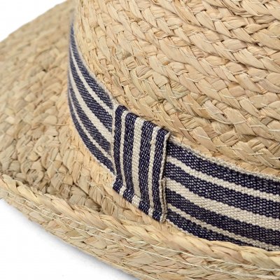 Strohhut - Gårda Marzagan Raffia Trilby (Natur/Blau)