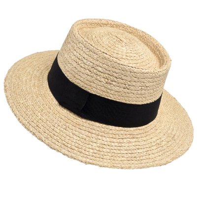 Strohhut - Gårda Palma Gambler (natur/schwarz)