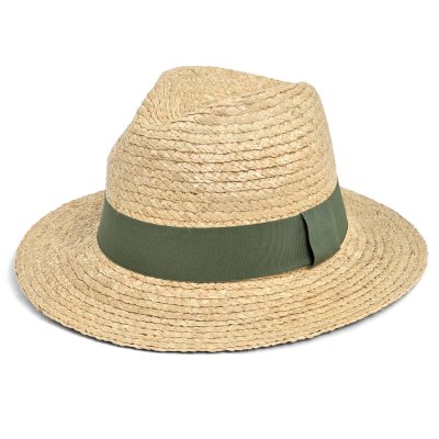 Strohhut - Gårda Positano Fedora (natur/dunkelgrün)