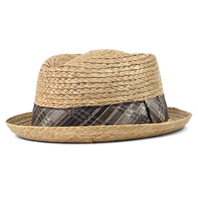 Strohhut - Gårda Tarajal Raffia Trilby (Hellnatur/Grau)