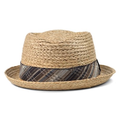 Strohhut - Gårda Tarajal Raffia Trilby (Hellnatur/Grau)