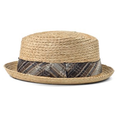 Strohhut - Gårda Tarajal Raffia Trilby (Hellnatur/Grau)