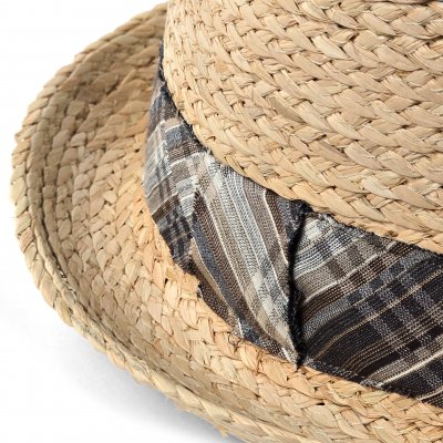 Strohhut - Gårda Tarajal Raffia Trilby (Hellnatur/Grau)