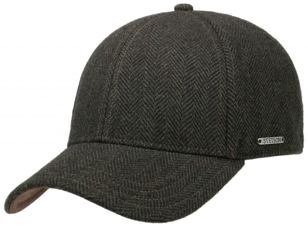 Caps - Stetson Wool Cap Baseball (grün) Herringbone